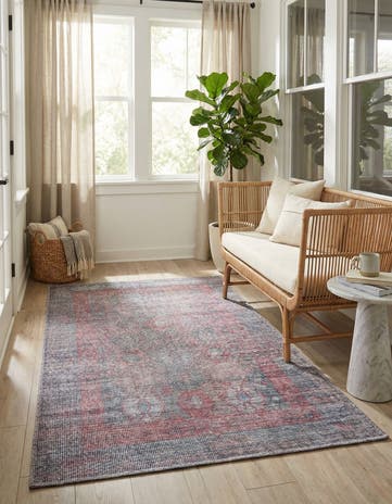 Rust Blue Washable Sisu Rug
