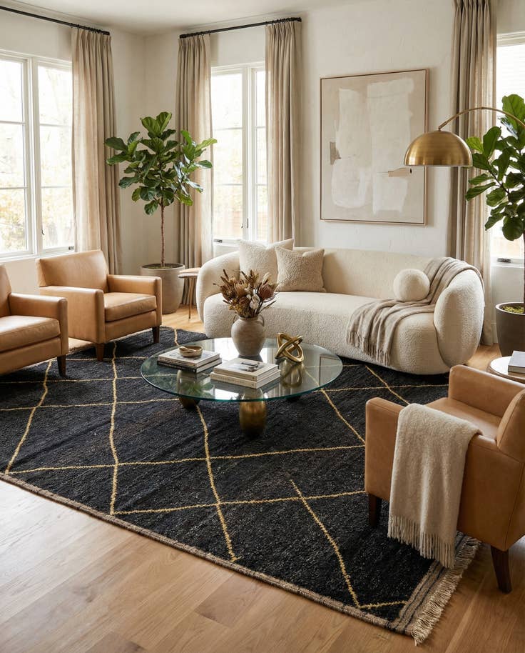 Detail image of 8' x 10' Hand Knotted Moroccan Wool Rug