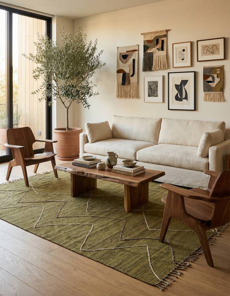 Detail image of 8' 4 x 10' 1 Hand Woven Kilim Modern Wool Rug