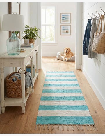 2' 2 x 10' Hand Woven Chindi Rag Runner Rug