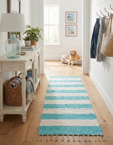 2' 2 x 10' Hand Woven Chindi Rag Runner Rug