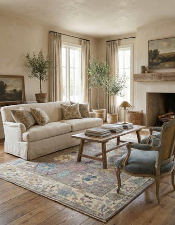 6' 2 x 9' Hand Knotted Oushak Rug