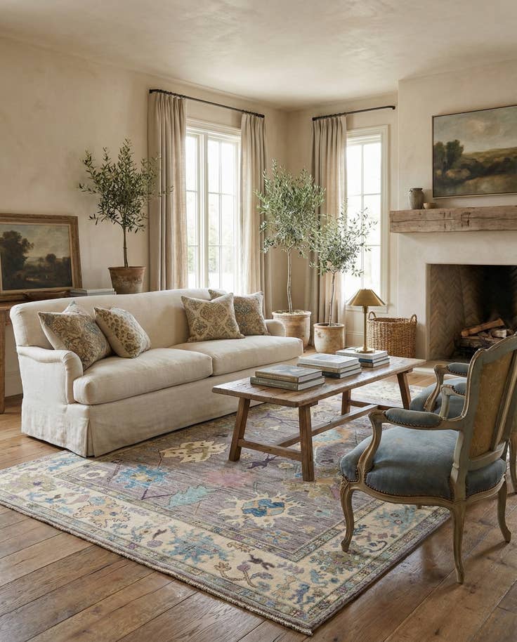 Detail image of 6' 2 x 9' Hand Knotted Oushak Rug