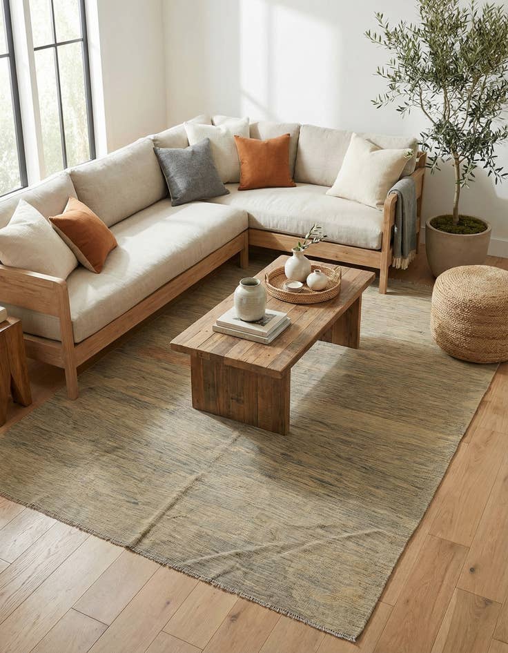 Detail image of 6' 3 x 10' 2  Hand Woven Kilim Modern Wool Rug