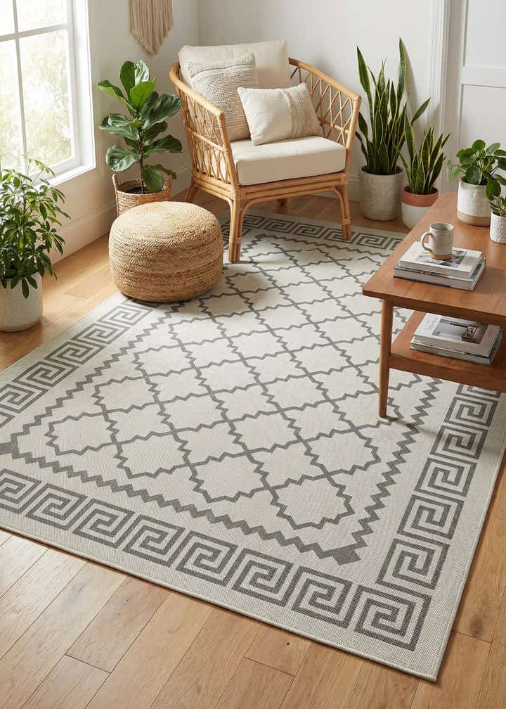 6' x 9' Easy-Clean Trellis Indoor / Outdoor Rug