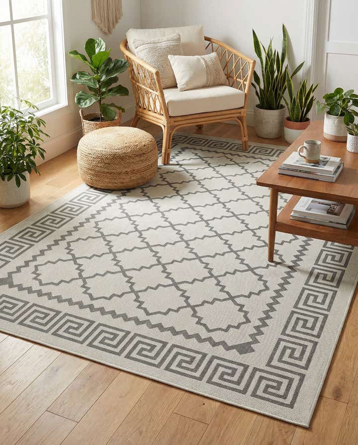 6' x 9' Easy-Clean Trellis Indoor / Outdoor Rug