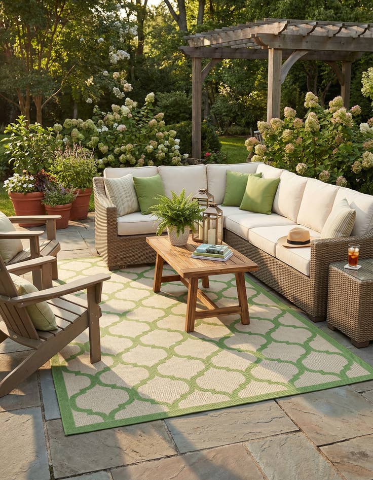 Detail image of  6' x 9'  Washable Lattice Indoor / Outdoor Rug