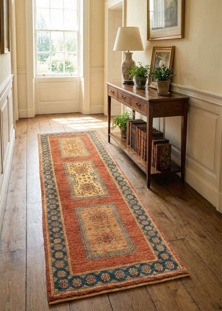2' 7 x 6' 8 Luribaft Wool Runner Rug