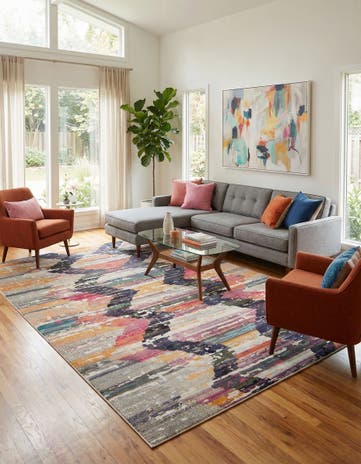 9' 10 x 14' Washable Vivid Rug