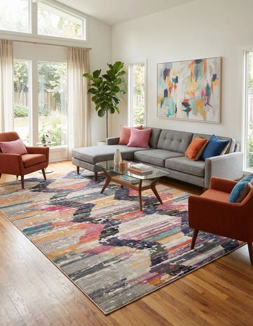 9' 10 x 14' Washable Vivid Rug