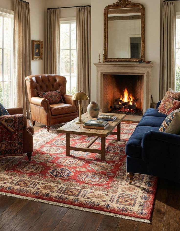 Detail image of 5' x 6' 8  Hand Knotted Kazak Oriental Rug