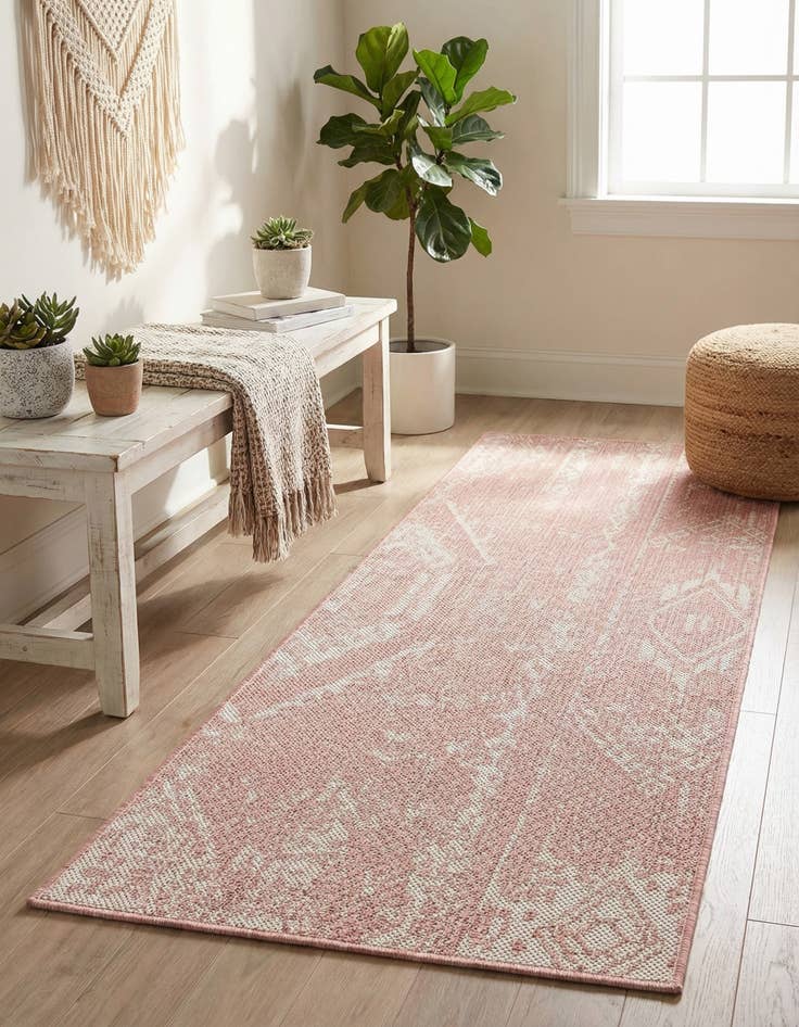 Detail image of  2' x 5' 3  Washable Bohemian Indoor / Outdoor Runner Rug