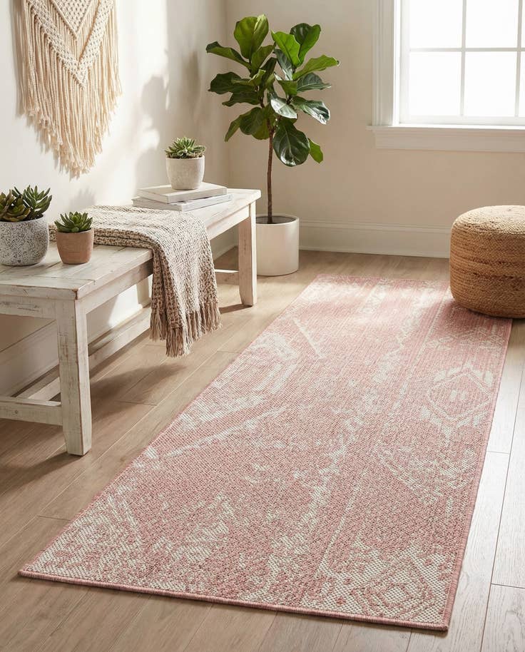 Detail image of 2' x 5' 3 Easy-Clean Bohemian Indoor / Outdoor Runner Rug