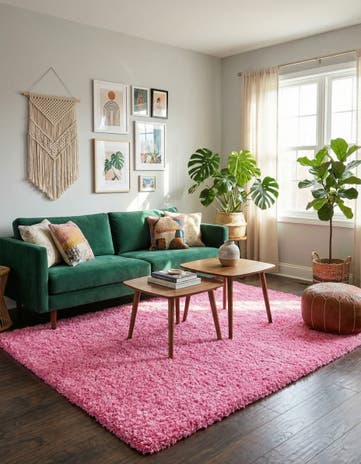 7' 10 x 10' Solid Shag Rug
