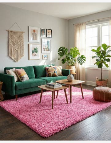 7' 10 x 10' Solid Shag Rug