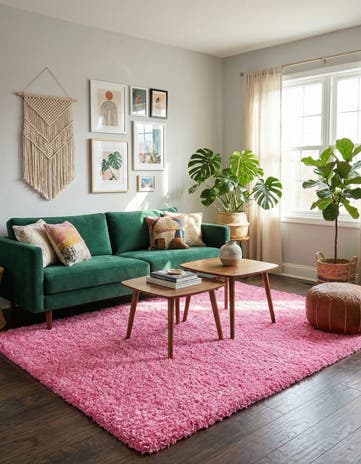 7' 10 x 10' Solid Shag Rug