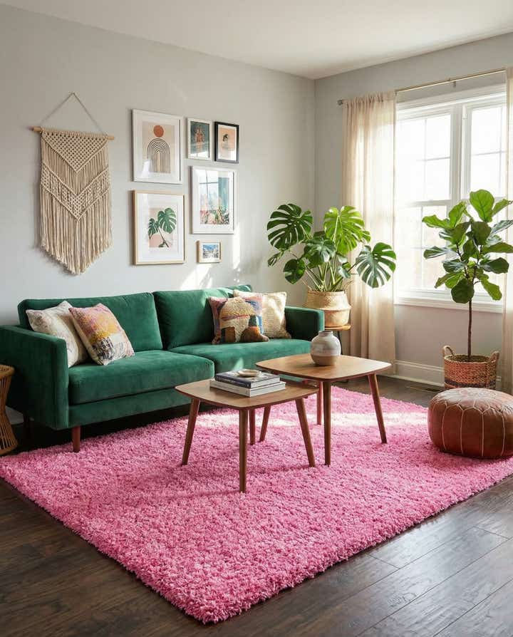 7' 10 x 10' Solid Shag Rug