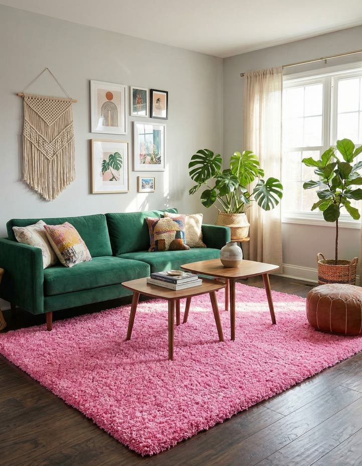 7' 10 x 10' Solid Shag Rug