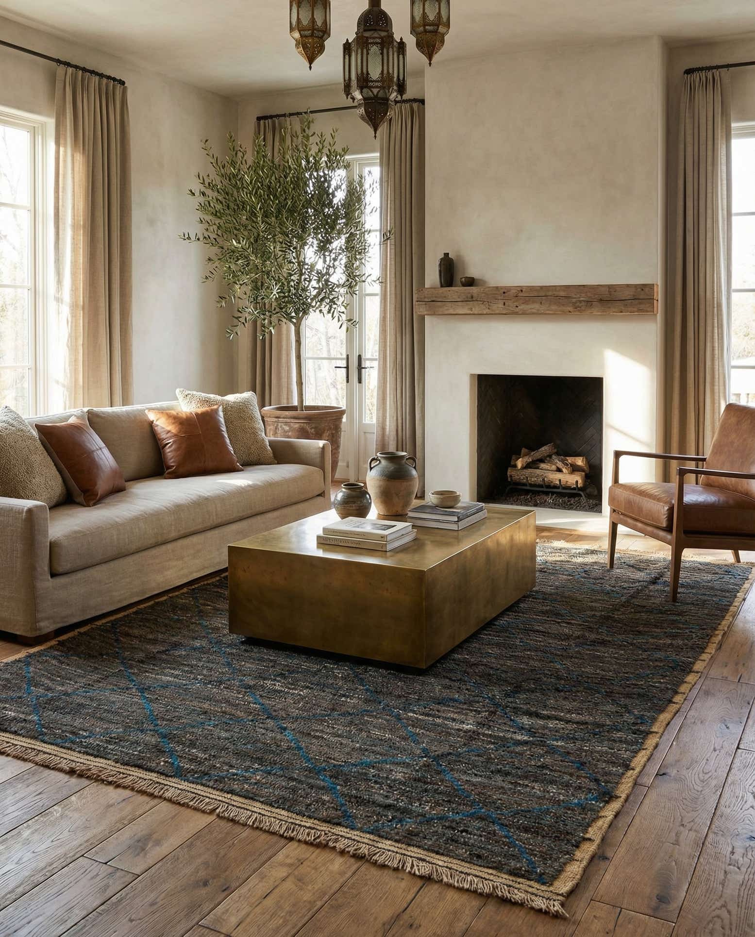 6' 6 x 9' 8 Hand Knotted Moroccan Wool Rug