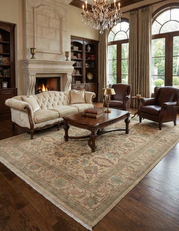 8' 6 x 11' 8 Hand Knotted Indo Tabriz Wool Rug