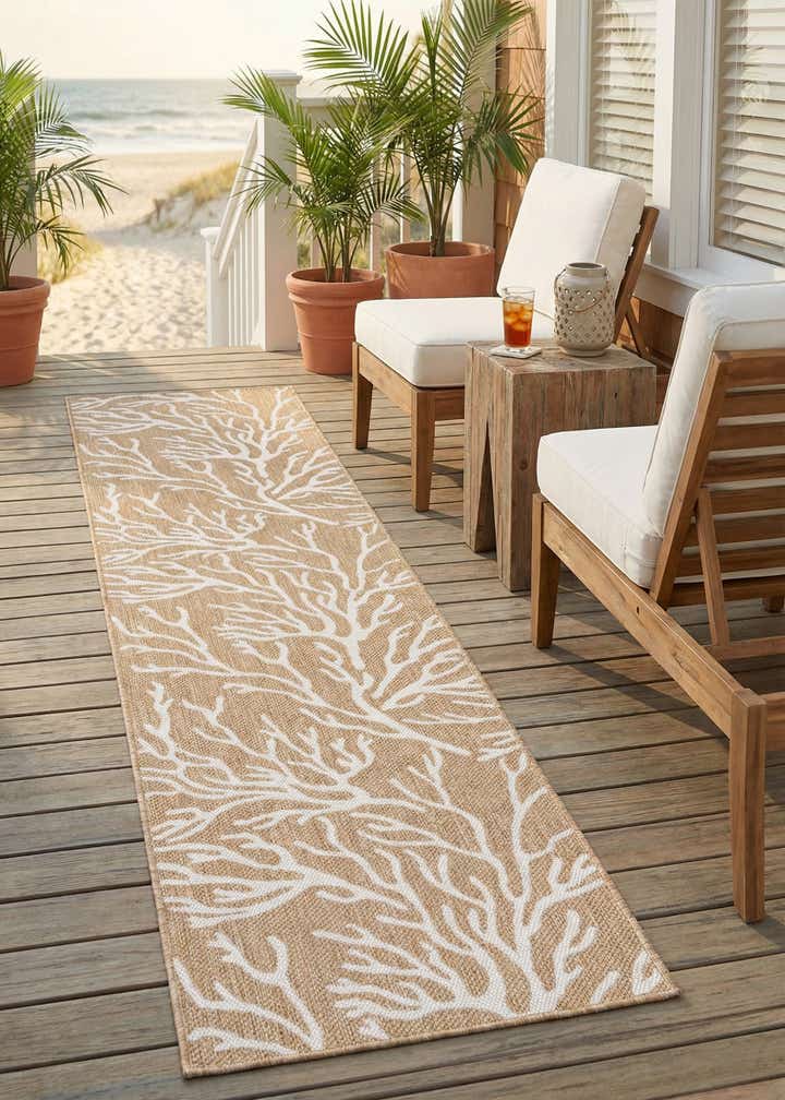 2' 7 x 12' Easy-Clean Coastal Indoor / Outdoor Runner Rug
