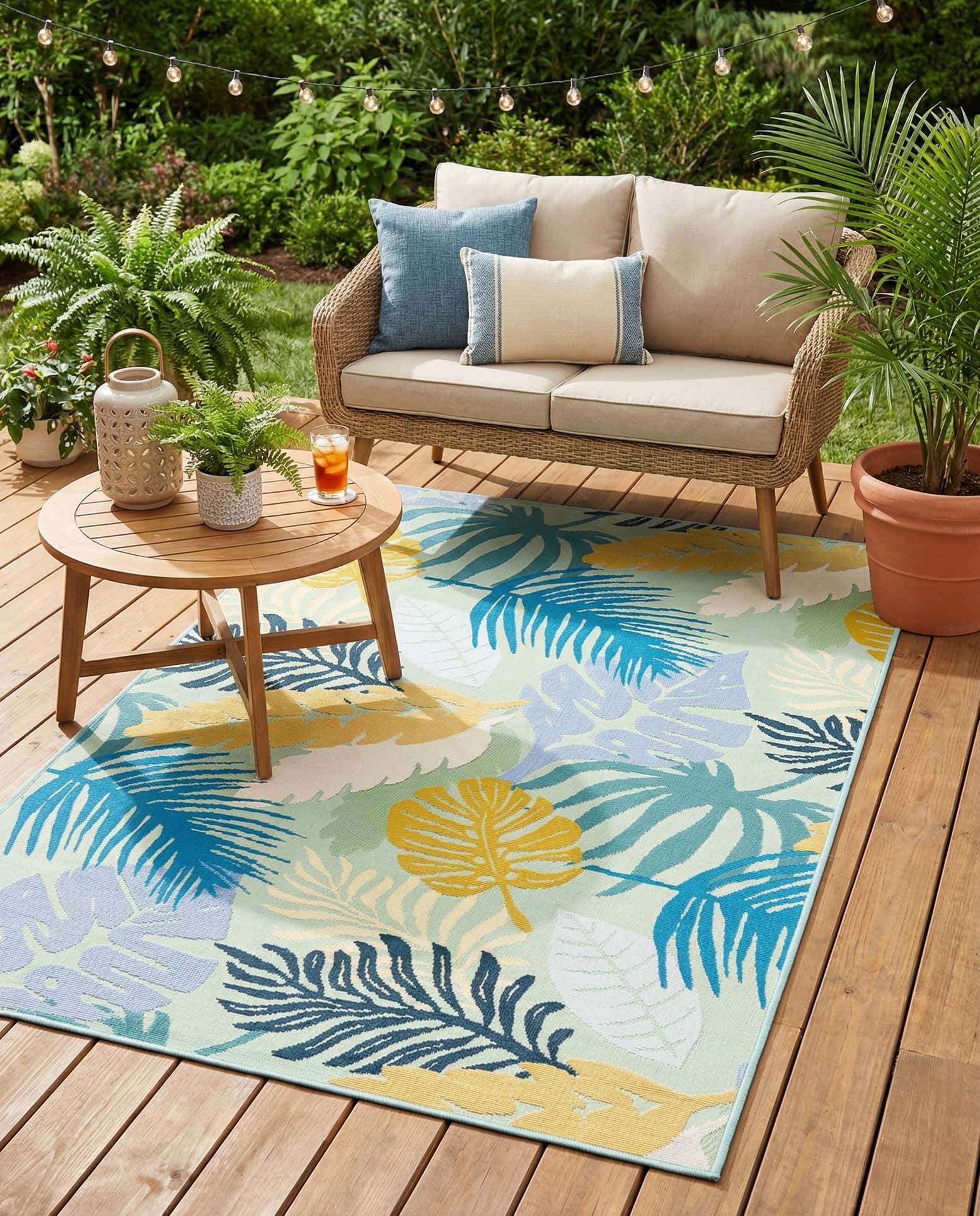 4' x 6' Easy-Clean Botanical Indoor / Outdoor Rug