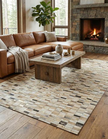 5' 2 x 8' Cowhide - Patchwork Rug