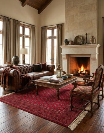 6' 6 x 10' 2 Hand Knotted Afghan Akhche Oriental Wool Rug