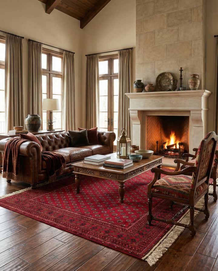 6' 6 x 10' 2 Hand Knotted Afghan Akhche Oriental Wool Rug