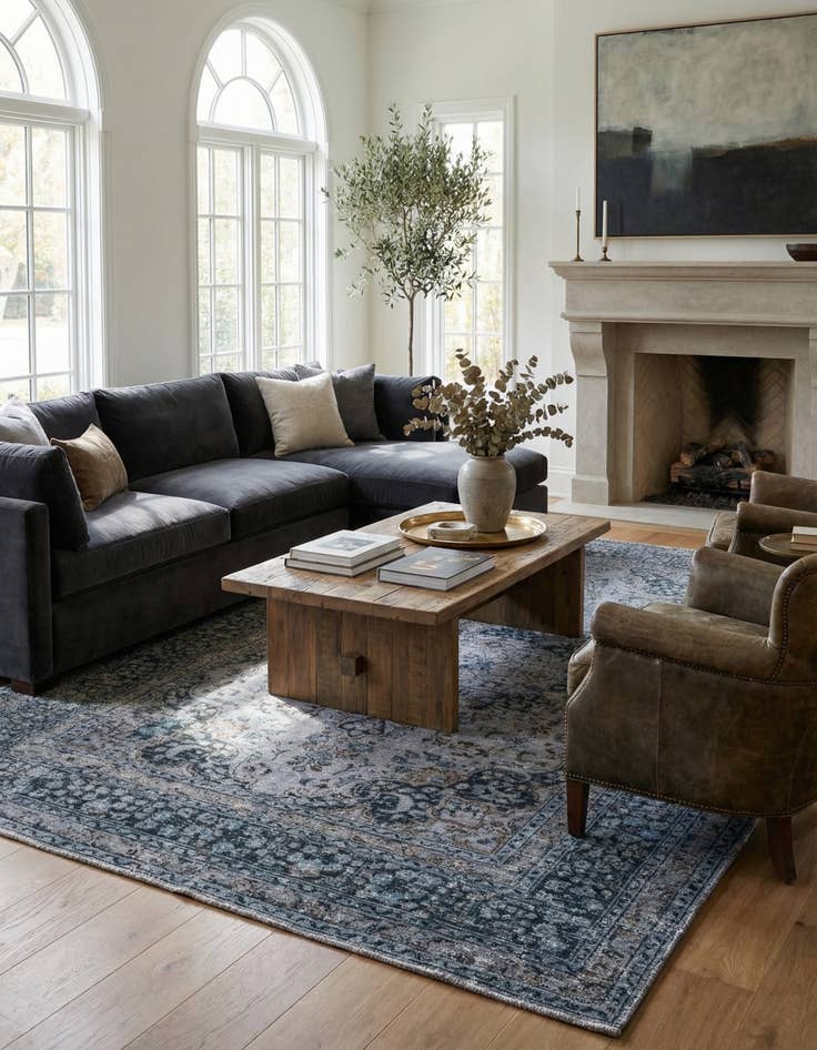 Detail image of 6' 8 x 9' 4  Hand Knotted Ultra Vintage Persian Wool Rug