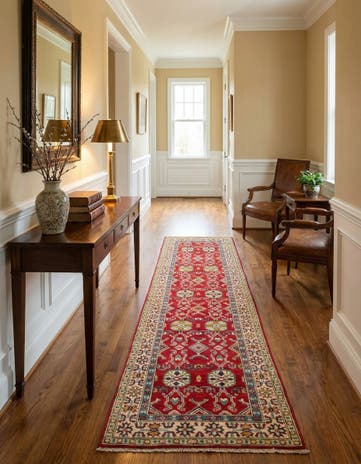 2' 8 x 9' 6 Hand Knotted Kazak Runner Rug