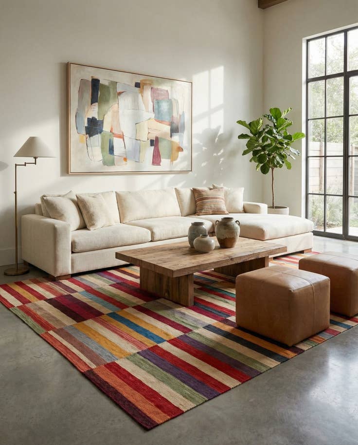 Detail image of 8' 2 x 11' 1 Hand Woven Kilim Modern Wool Rug