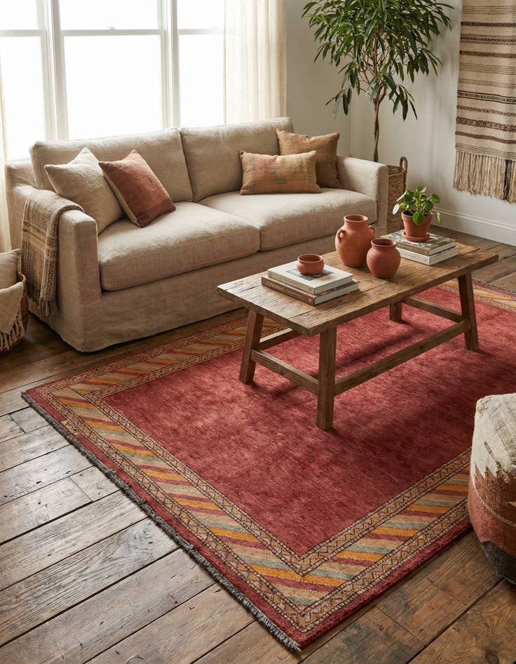 Detail image of 3' 2 x 4' 10  Hand Knotted Kashkuli Gabbeh Oriental Wool Rug