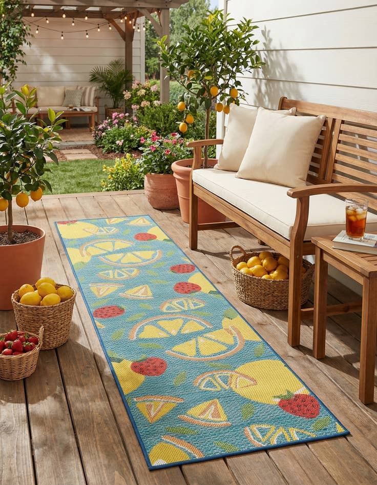 Detail image of 2' 7 x 10'  Washable Baja Indoor / Outdoor Runner Rug