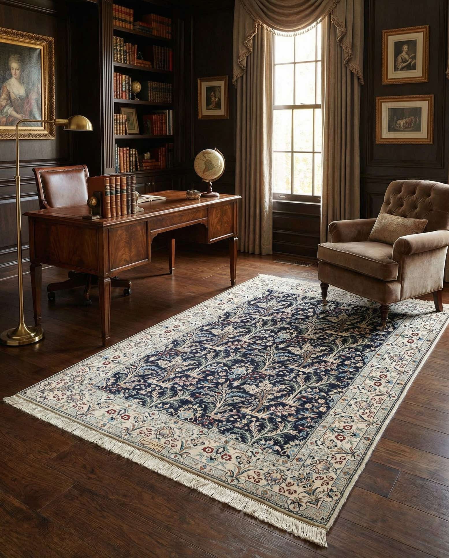 4' 4 x 6' 6 Hand Knotted Nain Rug