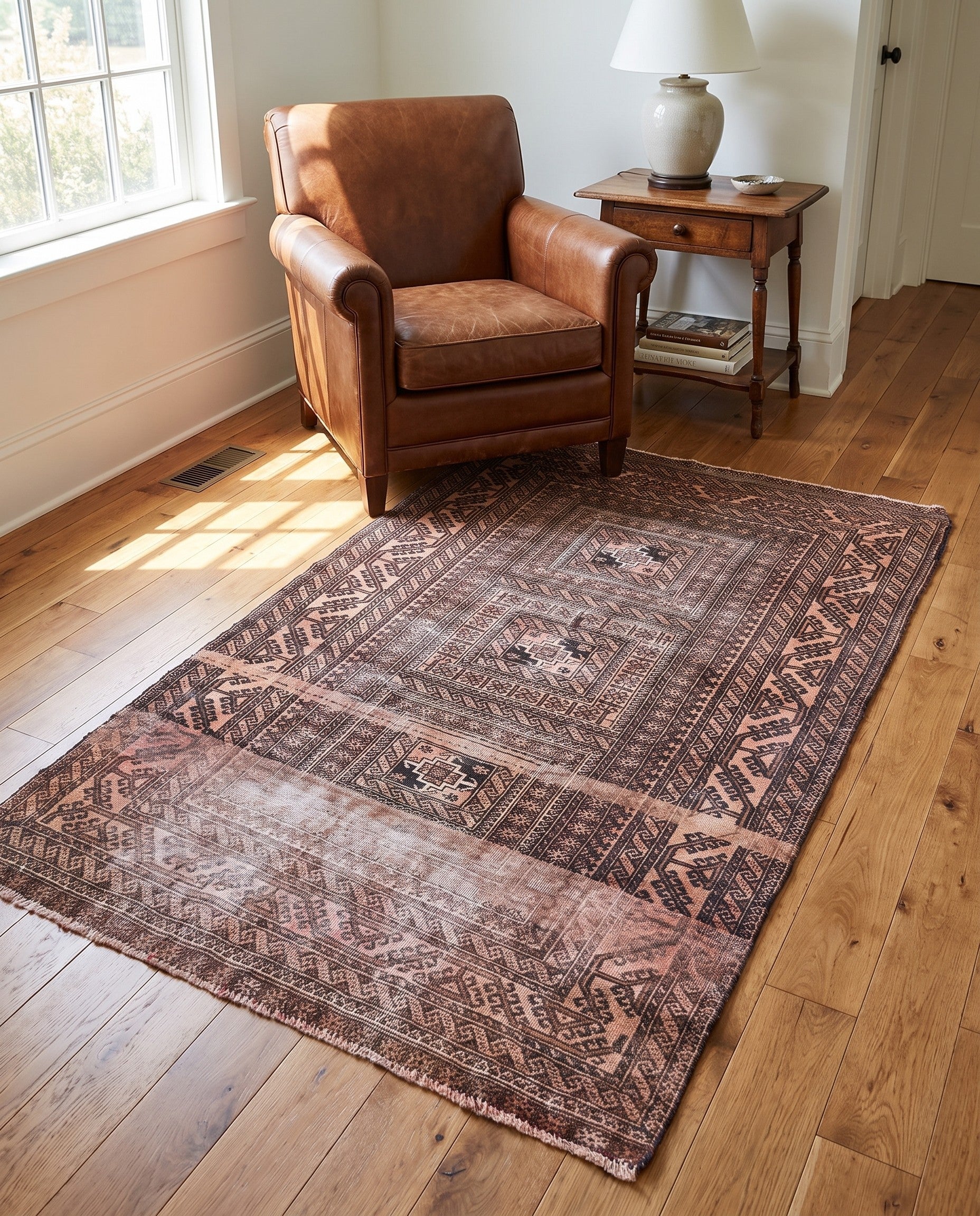3' 7 x 6' Hand Knotted Ultra Vintage Persian Wool Rug
