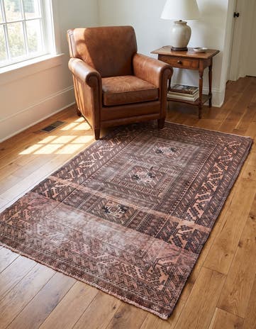 3' 7 x 6' Hand Knotted Ultra Vintage Persian Wool Rug