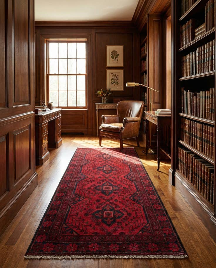 Detail image of 2' 8 x 6' 5 Hand Knotted Khal Mohammadi Wool Runner Rug