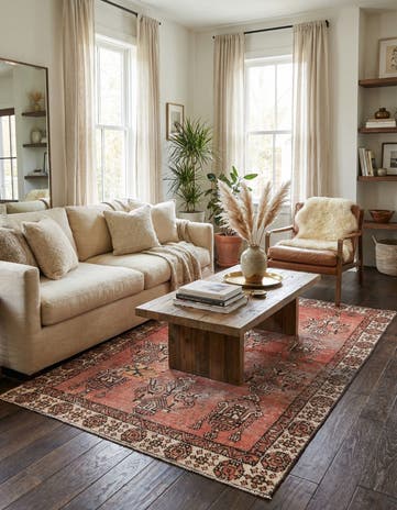 3' 8 x 6' Hand Knotted Ultra Vintage Persian Wool Rug