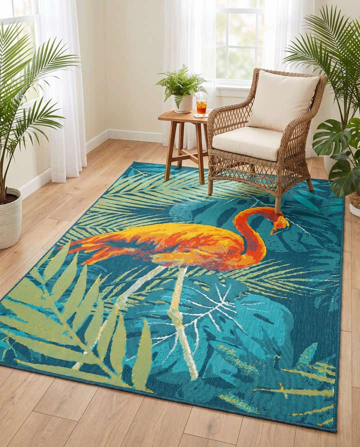 6' x 9' Easy-Clean Coastal Indoor / Outdoor Rug