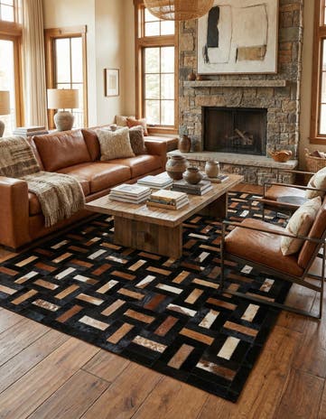 5' 3 x 8' 2 Cowhide - Patchwork Rug