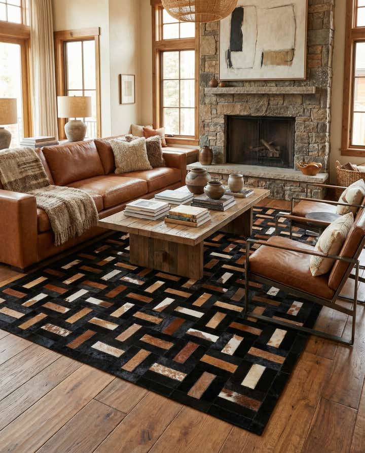 5' 3 x 8' 2 Cowhide - Patchwork Rug