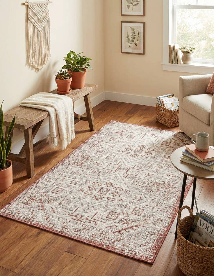 Detail image of  3' x 5' 3  Washable Aztec Indoor / Outdoor Rug