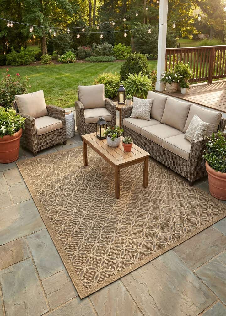 9' x 12' 2 Easy-Clean Trellis Indoor / Outdoor Rug