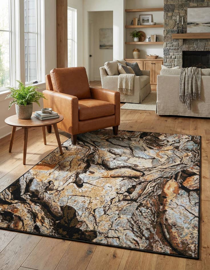 Detail image of 5' x 7'  Washable Modern Indoor / Outdoor Rug