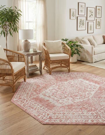 Pink Oxford Octagon Rug