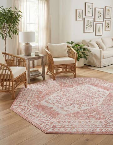 Pink Oxford Octagon Rug