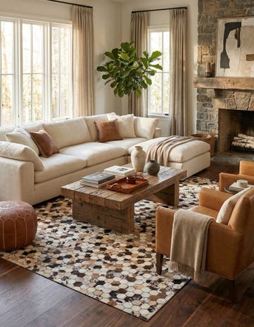 5' 3 x 8' 1 Cowhide Rug