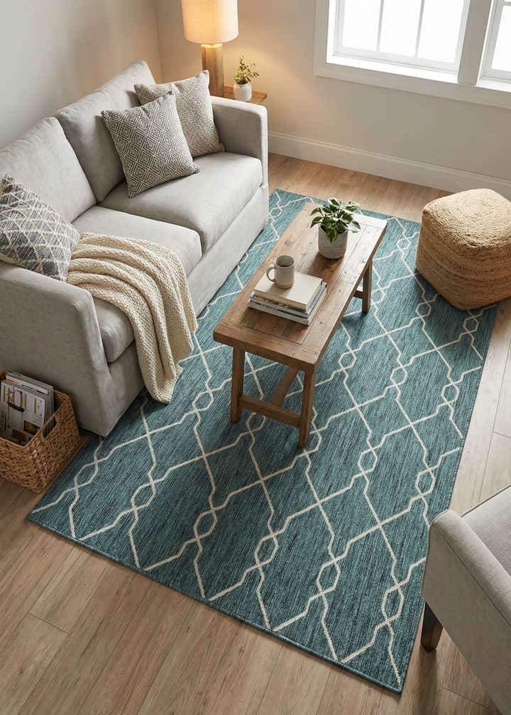 6' x 9' Easy-Clean Trellis Indoor / Outdoor Rug
