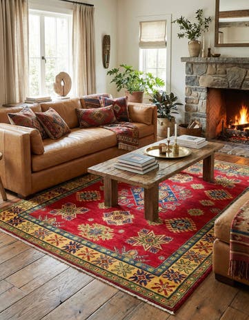 5' x 6' 6 Hand Knotted Kazak Rug